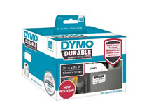 Etikett Dymo Durable 57x32mm vit 800st/rl