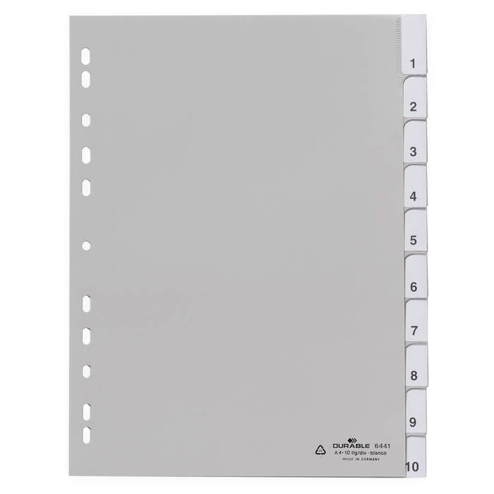 Insticksregister Durable PP A4 1-10 25st/fp