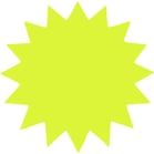 Stjärna 18cm fluorescerande gul 25st/fp