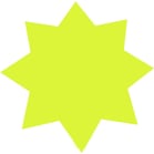 Stjärna 35cm fluorescerande gul 25st/fp