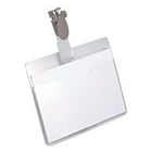 Namnskylt 93x62mm liggande med clips 25st/fp