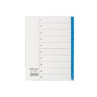 Pärmregister flikförstärkta A4 1-10 blå 10st/fp