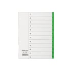 Pärmregister flikförstärkta A4 1-12 grön 10st/fp