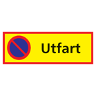 Informationsskylt Parkering förbjuden utfart 590x210mm aluminium