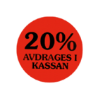 Etikett 20% avdrages i kassan 29mm 2000st/rl