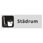 Skylt Städrum 225x80mm aluminium