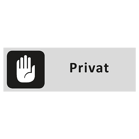 Skylt Privat 225x80mm aluminium