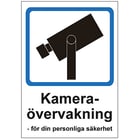 Skylt Kameraövervakning 297x210mm plast