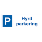 Parkeringsskylt Hyrd parkering 297x105mm aluminium