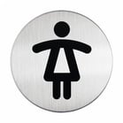 Symbolskylt WC Dam Ø83mm silver