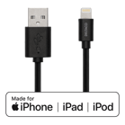 Lightning-sladd Deltaco iPhone/iPad 1m svart
