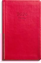 Fickkalender Prestige konstläder röd 2026
