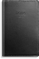 Fickkalender Prestige skinn svart 2026