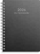 Liten Veckokalender A6 miljökartong svart 2026