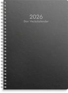 Stor Veckokalender A5 miljökartong svart 2026