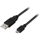 USB 2.0-kabel Deltaco Typ A hane - Typ Micro B hane 5-pin 3m svart