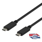 USB 3.1-kabel Deltaco USB-C - USB-C 10Gbps 1m svart