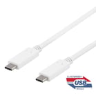USB 3.1-kabel Deltaco USB-C - USB-C 10Gbps 0,5m vit