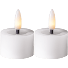 LED Värmeljus 2-p Flamme Flow 4x5cm vit