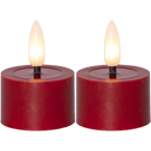 LED Värmeljus 2-p Flamme Flow 4x5cm röd