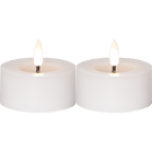 LED Värmeljus 2-p Flamme Flow 7x5,5cm vit