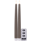 LED Antikljus 2-p Flamme Slim 2,1x28,5cm mullvad