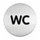Symbolskylt WC Ø83mm silver