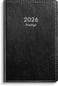 Fickkalender Prestige konstläder inbunden svart 2026