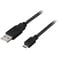 USB 2.0-kabel Deltaco Typ A hane - Typ Micro B hane 5-pin 0,5m svart