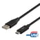 USB 2.0-kabel Deltaco Typ A hane - Typ C hane 1m svart