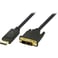 DisplayPort till DVI-kabel Deltaco 1m svart