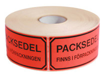 Etikett Packsedel finns 100x50mm 1000st/rulle