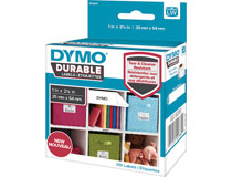 Etikett Dymo Durable 25x54mm vit 160st/rl