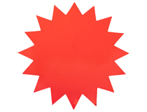 Stjärna 18cm fluorescerande röd 25st/fp