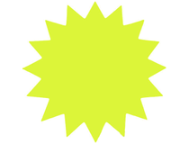 Stjärna 18cm fluorescerande gul 25st/fp
