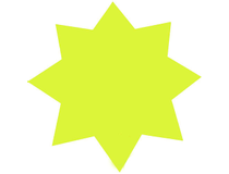 Stjärna 35cm fluorescerande gul 25st/fp