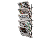 Tidningsställ vägg T5 tråd 5 fack svart
