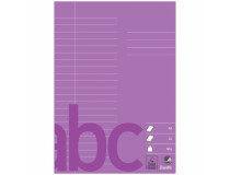 Skrivhäfte Bantex A5 linjerat 8,5mm/blankt lila 25st/fp
