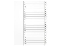 Pärmregister vit PP A4 A-Ö inkl. rubrikblad