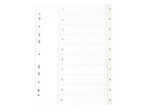 Pärmregister vit PP A4 1-10 inkl. rubrikblad