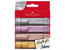 Överstrykningspenna Faber-Castell Metallic 4st/set