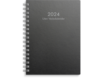Liten Veckokalender A6 miljökartong svart 2024