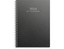 Stor Veckokalender A5 miljökartong svart 2024