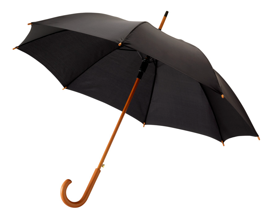 Paraply Kyle 23" med trähandtag svart