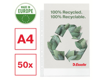 Plastficka Esselte Recycled A4 100 my 50st/fp