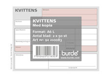 Kvittens A6L numrerade 2x50 blad