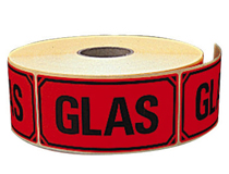 Etikett Glas 100x50mm 1000st/rulle