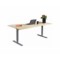 Skrivbord vänster 2-pelarstativ höj-/sänkbart 220x120 vit/silver