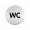 Symbolskylt WC Ø83mm silver