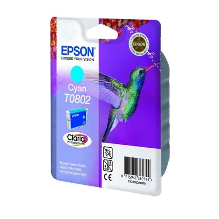 Bläckpatron Epson T0802 300 sidor cyan